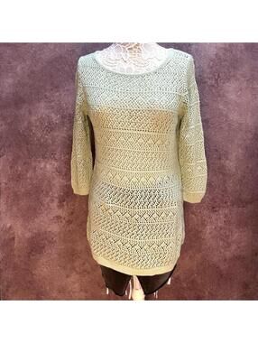 Karissa & Me Mint Green Crochet Sweater NWT